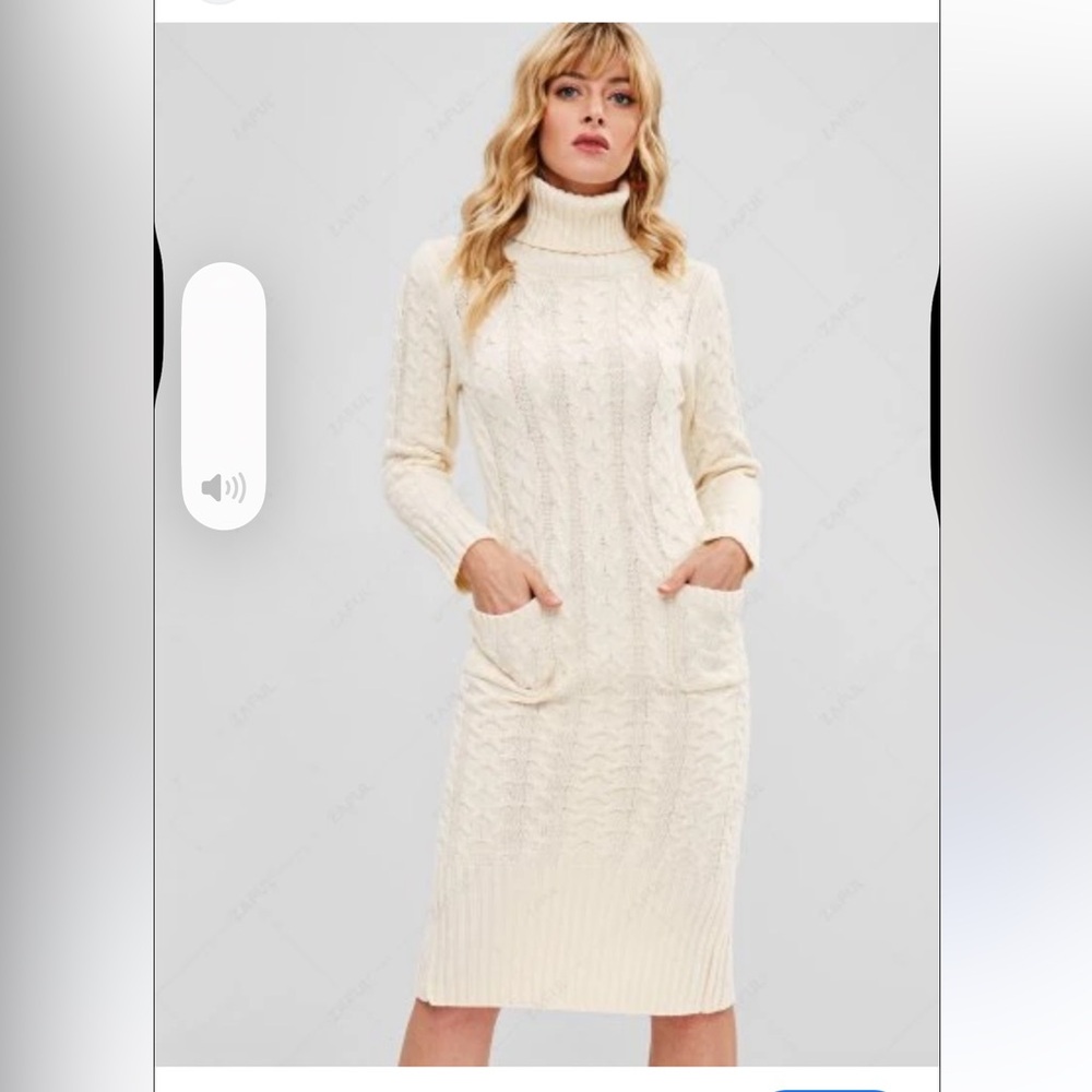 Rachel Zoe Ivory Knit Long Sleeve Dress
